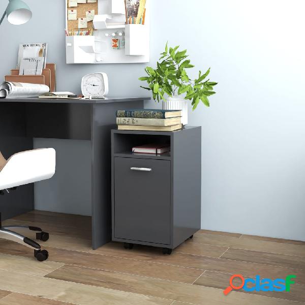 vidaXL Credenza con Ruote Grigia 33x38x60 cm in Truciolato