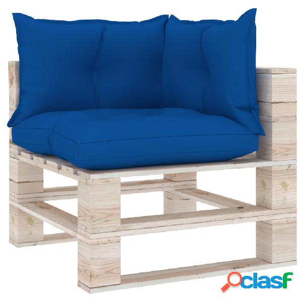 vidaXL Cuscini per Divano Pallet 3 pz Blu Reale in Tessuto