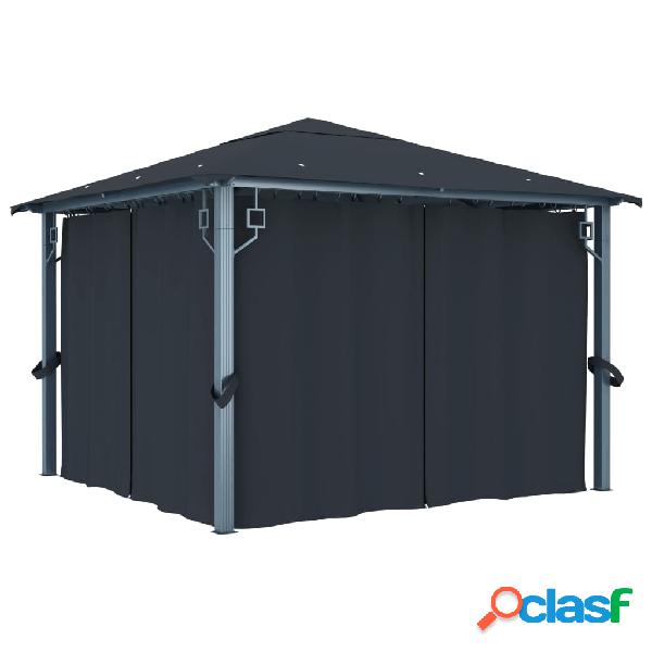 vidaXL Gazebo con Tenda 300 x 300 cm Antracite Alluminio