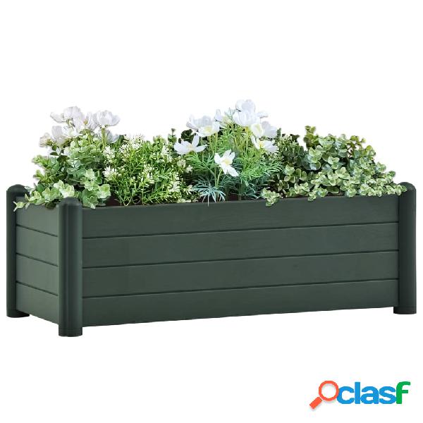 vidaXL Letto Rialzato da Giardino in PP Verde 100x43x35 cm