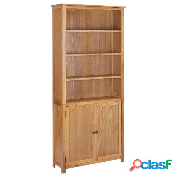 vidaXL Libreria a 2 Ante 90x30x200 cm in Massello di Rovere
