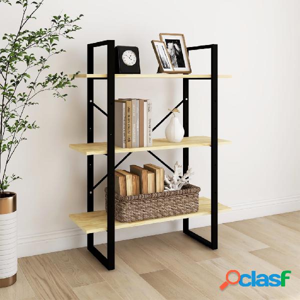 vidaXL Libreria a 3 Ripiani 80x30x105 cm in Legno Massello