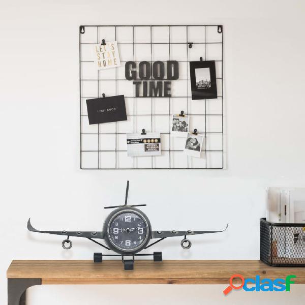 vidaXL Orologio Design Aereo Grigio 41x8x17 cm in Metallo