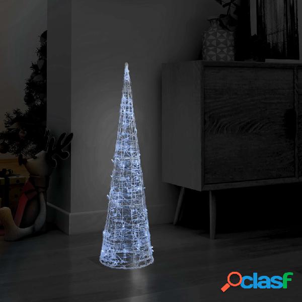 vidaXL Piramide Decorativa Cono di Luce LED Acrilico Bianco
