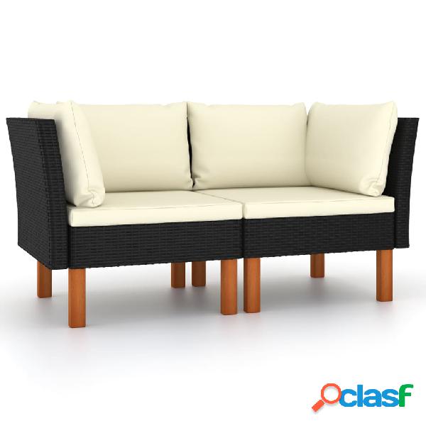 vidaXL Poltrone Angolari 2 pz Polyrattan e Legno Massello di