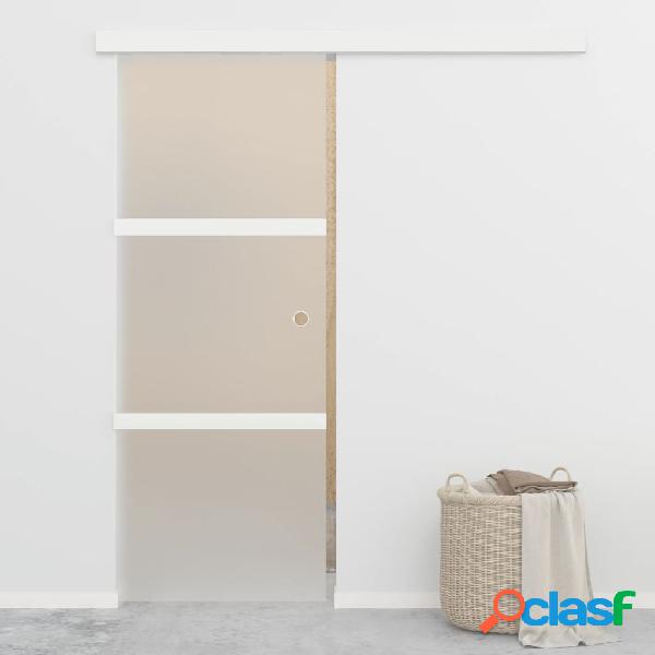 vidaXL Porta Scorrevole Fermi Vetro ESG e Alluminio Argento