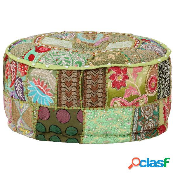 vidaXL Pouf Patchwork Rotondo Fatto a Mano in Cotone 40x20