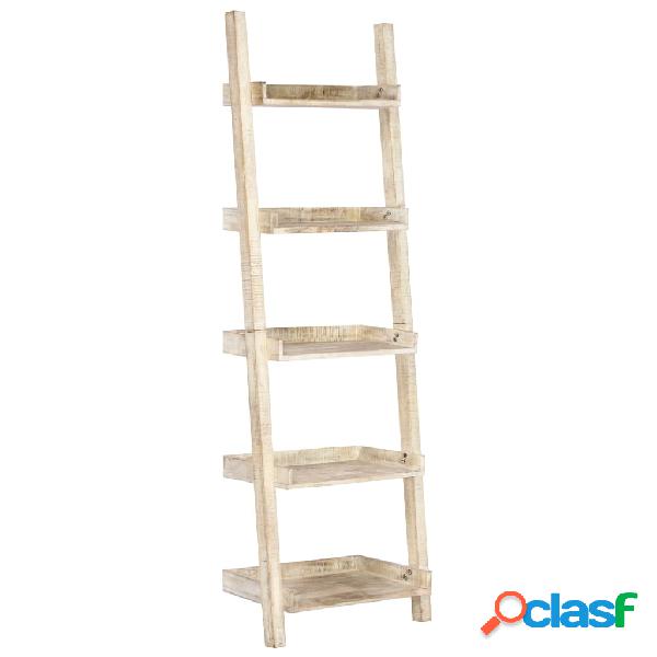 vidaXL Scaffale a Scala Bianco 75x37x205 cm Legno Massello