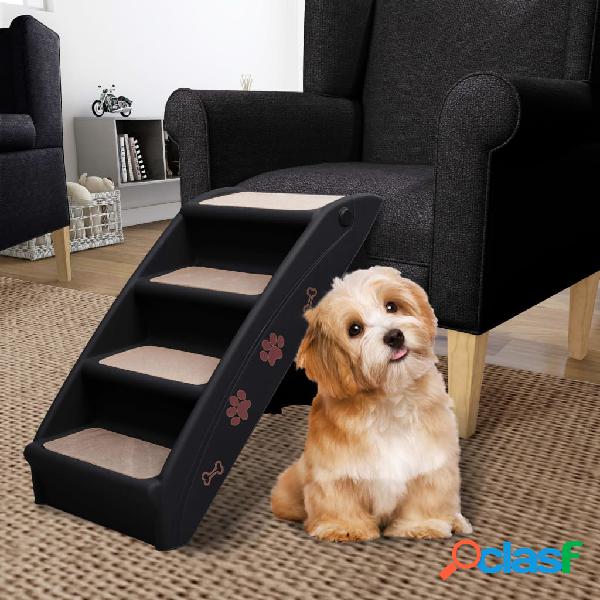 vidaXL Scala Pieghevole per Cani Nera 62x40x49,5 cm