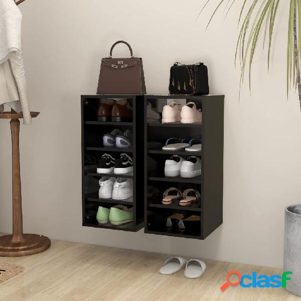 vidaXL Scarpiere 2 pz Nere 31,5x35x70 cm in Truciolato