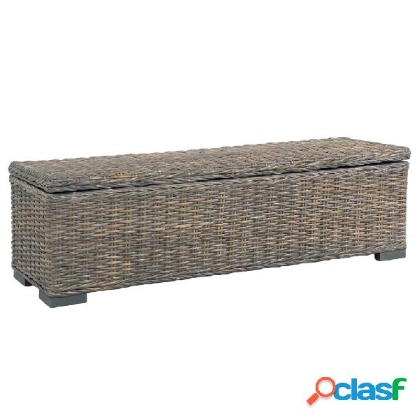 vidaXL Scatola Portaoggetti 120 cm Grigia Rattan Kubu e