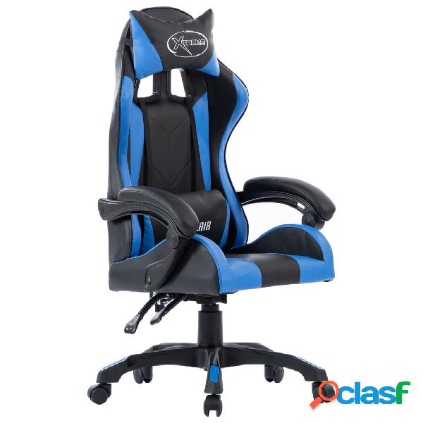 vidaXL Sedia da Gaming Blu in Similpelle