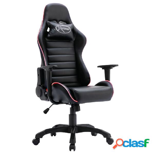 vidaXL Sedia da Gaming con Luci LED Nera in Similpelle
