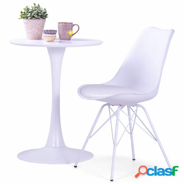 vidaXL Sedie da Pranzo 4 pz Bianche in Similpelle