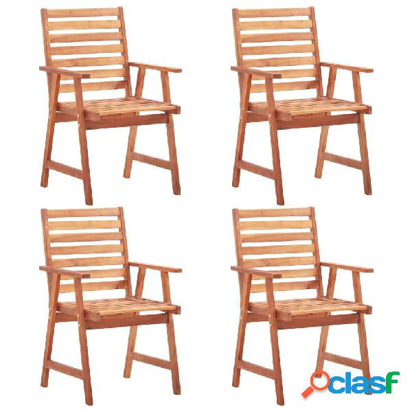 vidaXL Sedie da Pranzo da Esterni 4 pz in Legno Massello di