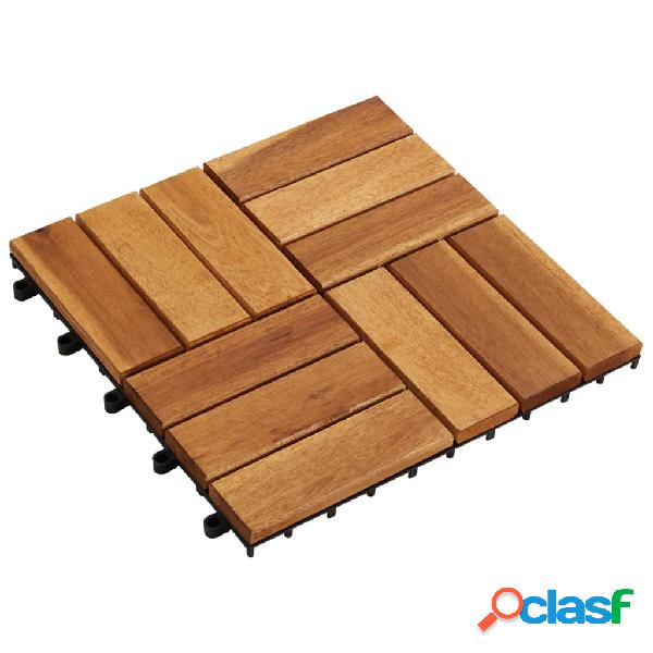 vidaXL Set 10 Piastrelle in legno di acacia per pavimento 30