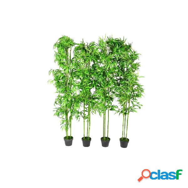 vidaXL Set Bambù 4 pz Artificiali Ornamentali da Interno