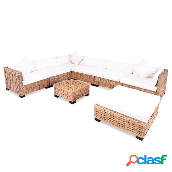 vidaXL Set Divano 27 pz in Rattan Naturale