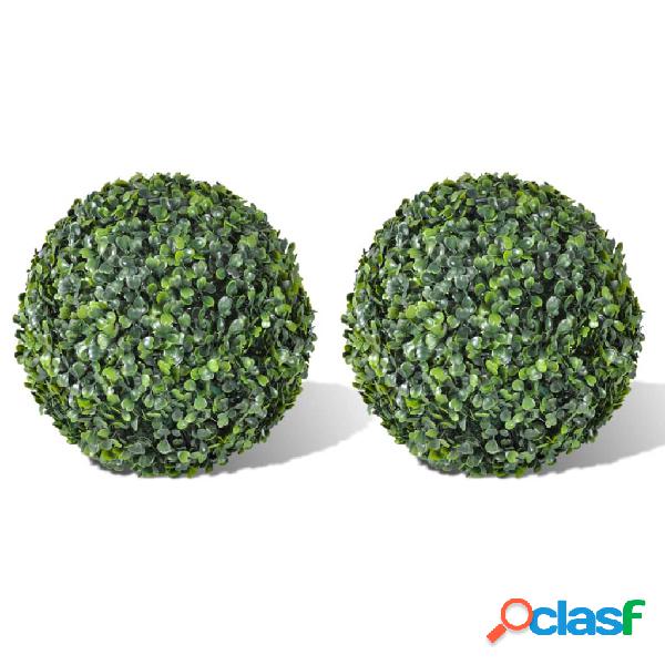 vidaXL Sfere di Bosso 2 pz Arte Topiaria con Foglie 35 cm