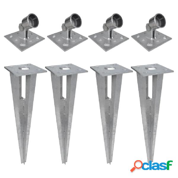 vidaXL Supporti per Puntoni 4 pz in Acciaio