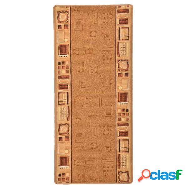 vidaXL Tappeto Corsia Rovescio in Gel Beige 67x120 cm