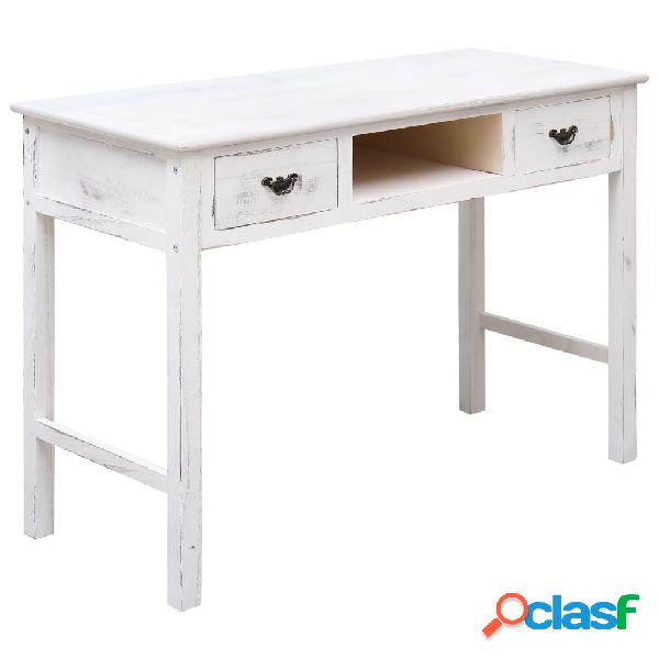 vidaXL Tavolo Consolle Bianco Anticato 110x45x76 cm in Legno