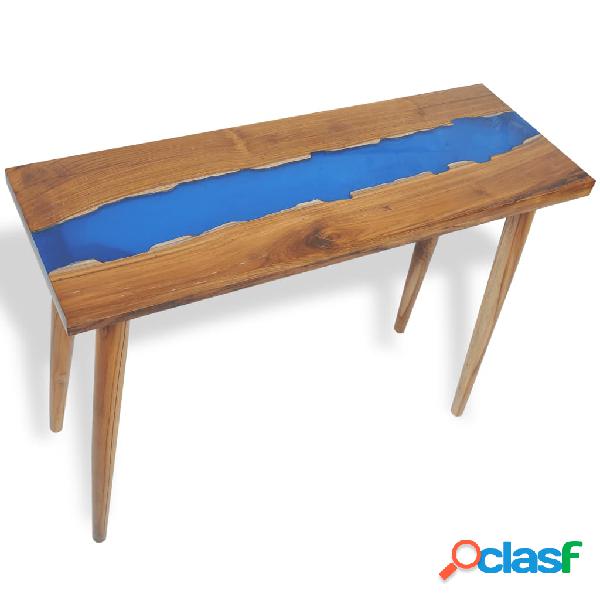 vidaXL Tavolo Consolle in Teak e Resina 100x35x75 cm