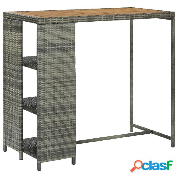 vidaXL Tavolo da Bar con Ripiani Grigio 120x60x110 cm in