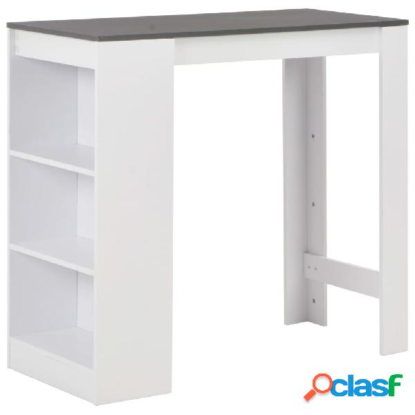 vidaXL Tavolo da Bar con Ripiano Bianco 110x50x103 cm