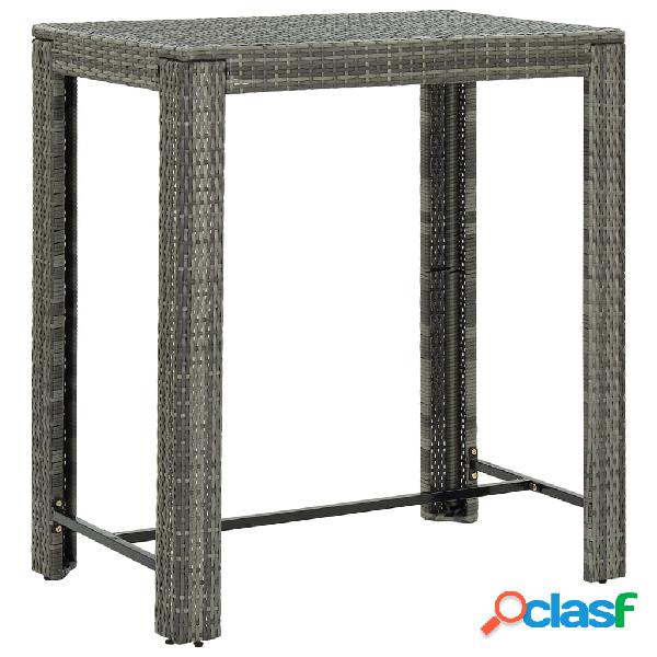 vidaXL Tavolo da Bar da Giardino Grigio 100x60,5x110,5 cm