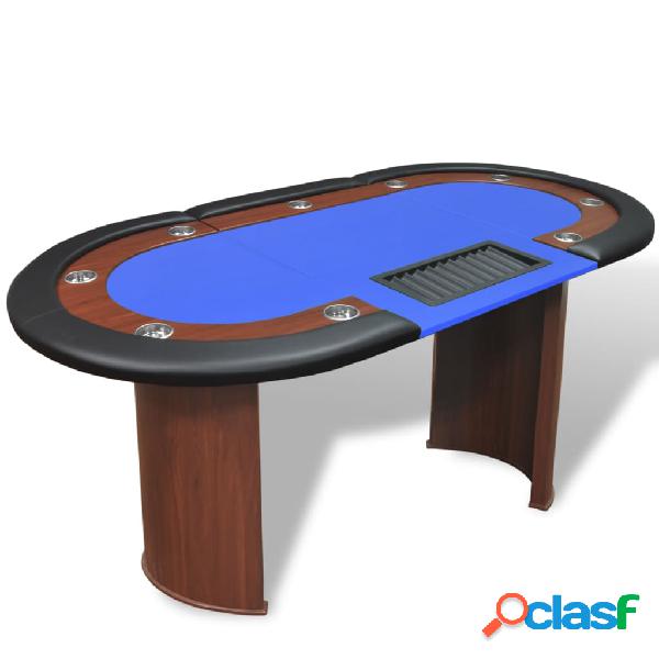 vidaXL Tavolo da Poker 10 Giocatori Postazione Dealer