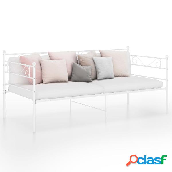 vidaXL Telaio Divano Letto Bianco in Metallo 90x200 cm