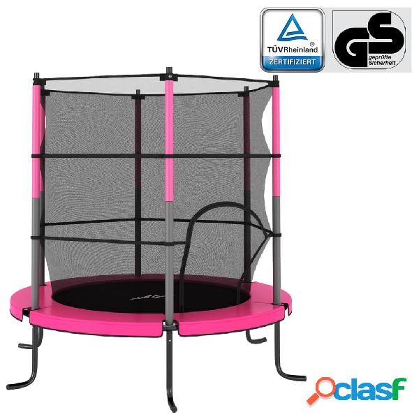 vidaXL Trampolino con Rete di Sicurezza Rotondo 140x160 cm