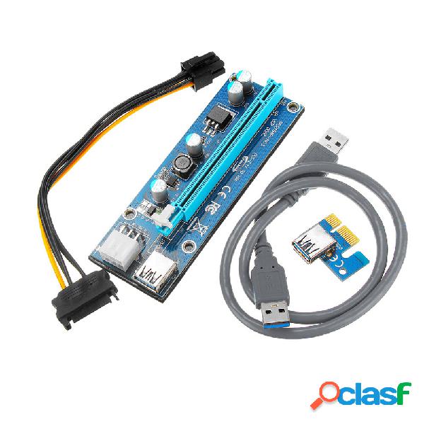 10 pz PCI Express PCI-E 1X a 16X Riser Card 6Pin PCIE USB3.0