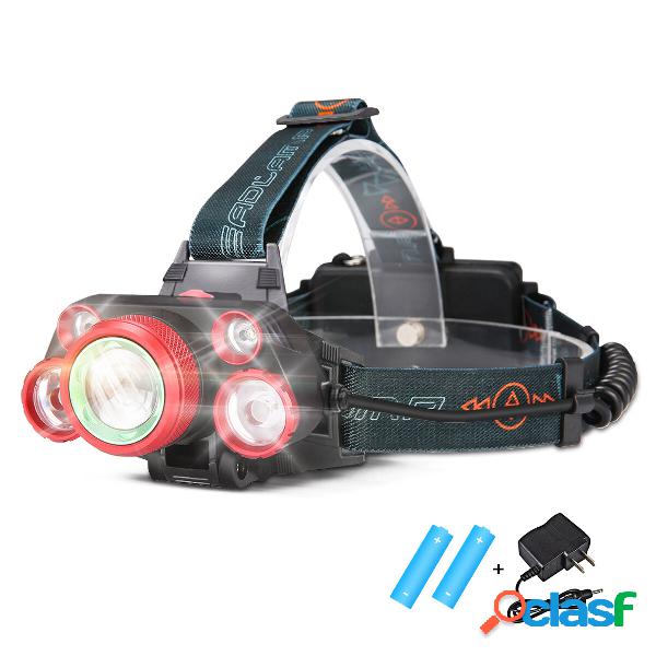 1000LM 5 LED Faro 5 modalità Torcia regolabile IPX6 Lavoro