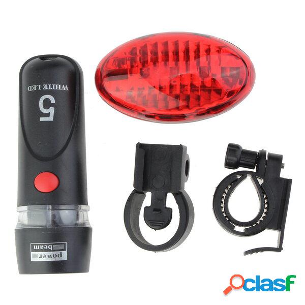 5 LED Torcia luce per bici con rosso 5 LED Set luci