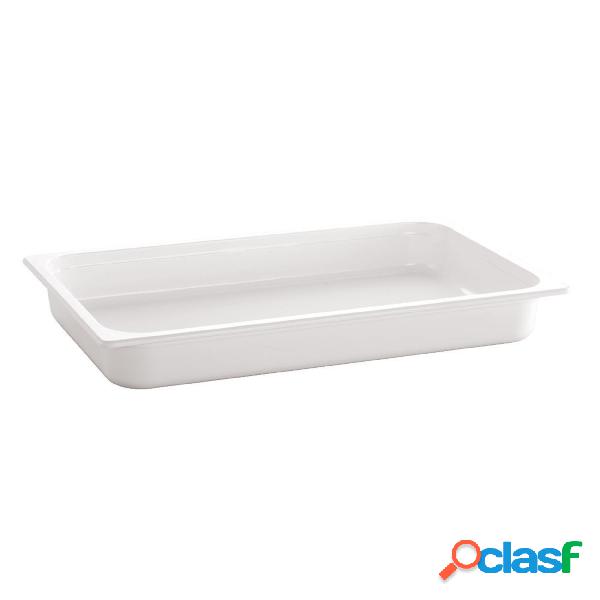 Bacinella Gn 1/2 Cm 53x16,2 H 6,5 Melamina Bianco, peso 0,76