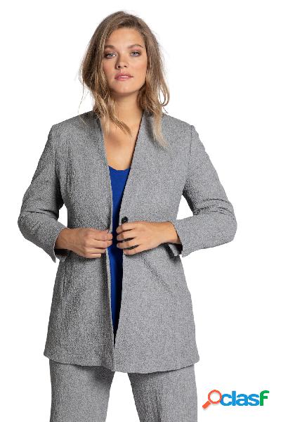 Blazer, effetto crêpe stropicciato, scollo a V, selection,