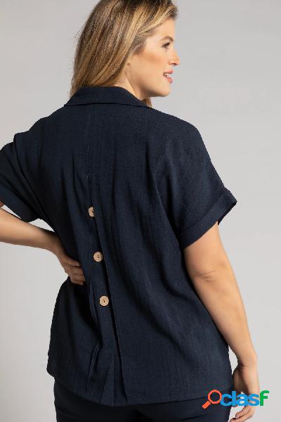 Blusa oversize con bottoni sul retro, piega decorativa e