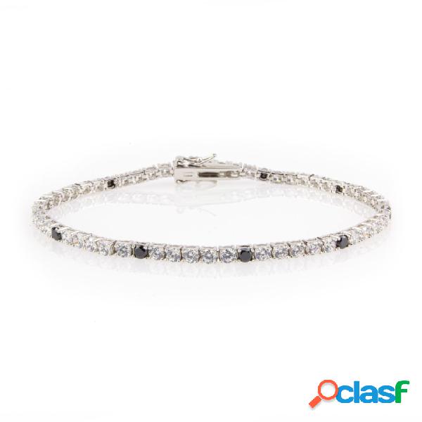 Bracciale tennis unisex in argento 925 mod. B0010-BN 21 cm