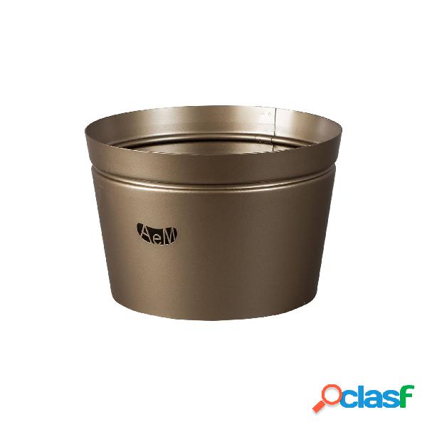 Cache-Pot Piccolo in metallo, diam.27x18h, colore Bronzo