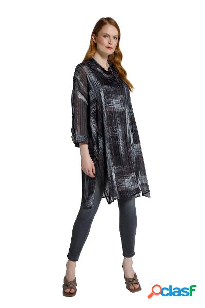 Camicia oversize con design a quadri effetto brillante e