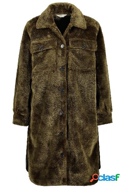 Cappotto di pelliccia sintetica dal taglio ampio con