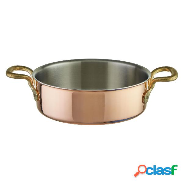 Casseruola Bassa 2 Maniglie Cm 20 Rame 3-ply Induzione, peso