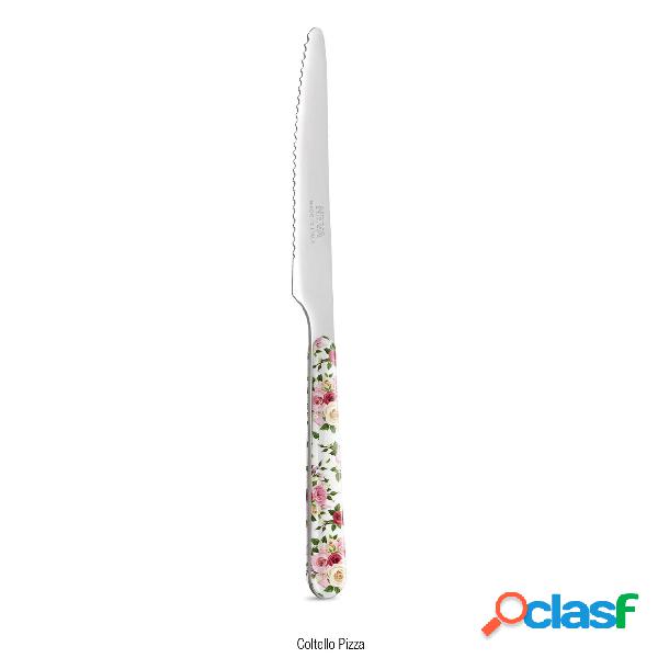 Coltello da pizza Lama seghettata Tartan Shabby Chic ROSES