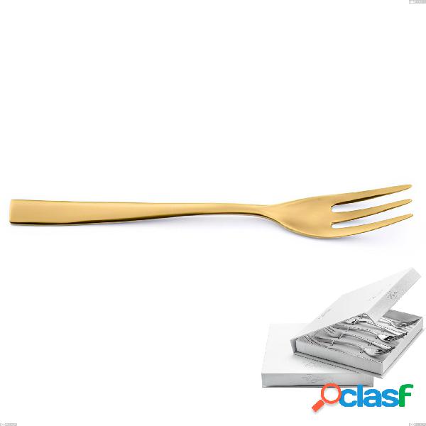 Confezione a libro 6 pezzi forchette dolce Etoile PVD Gold,