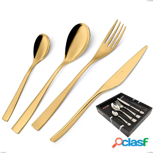 Confezione vetrina 24 pezzi Etoile PVD Gold, Acciaio 18/10