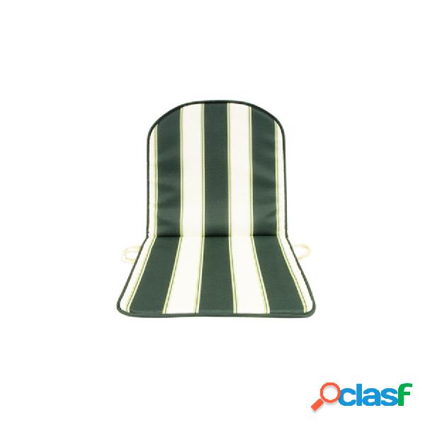 Cuscino Double rigato verde con schienale e spessore di 2 cm