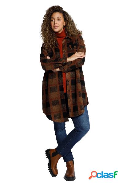 Giacca a quadri con colletto da camicia e spacchetti