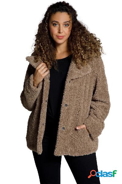 Giacca di peluche, Donna, Marrone, Taglia: 56/58,